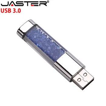 JASTER USB 3.0 Kristāla dāvanu usb falsh vadīt pārredzamu pendrive 4GB 16GB 32GB 64GB atmiņas karti un U diska bezmaksas piegāde