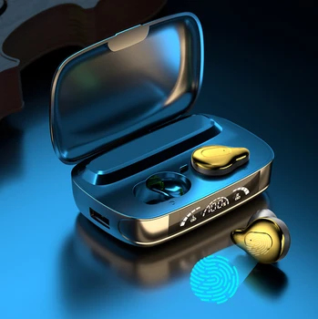 JAUNĀ GADA Dāvanu TWS Bluetooth 5.1 Bezvadu Austiņas Personalizētu LED Austiņas HiFi Spēcīgs Bass Austiņas Metāla Krāsas Sporta Earbuds