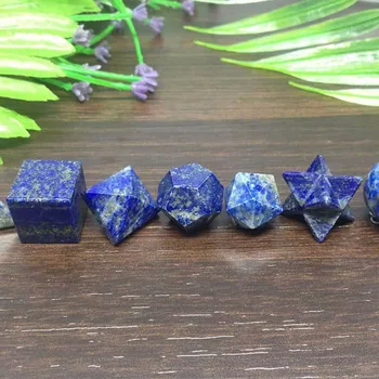 JX-LCLYL 7pcs Lapis Lazuli Platoniskas Cietvielu Ģeometriskā Uzstādīt Čakra Reiki Dziedināšanas Crystal