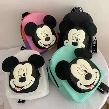 Jauki Disney-bērnu soma Mickey Mouse bērnu Bacpack Rudens Mickey Minnie Peles modelis mugursoma Bērniem Ziemassvētku Dāvanas