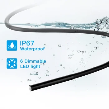 Jaunas Ielidošanas Mini Ūdensizturīgs Grūti Kabeļu Pārbaudes HD 5MP Kamera 5.5 mm USB Endoskopu Borescope 6 LED Gaismas Android un IOS
