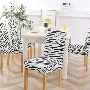 Jaunas Zebras Raksts Krēsla Pārsegs Stiept Ēdamistabas Sēdekļa Aizsargs Slipcovers Universālā Izmēra Spandex Krēslu Pārvalki viesnīcas mājas apdare