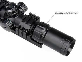Jaunas taktiskās darbības joma 1.5-4x30 šautene jomu Tīkliņš, W/E regulējams fotografēšanai medību gz10246B