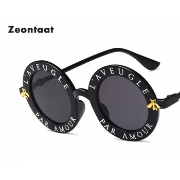 Jauns Klasisks Apaļas Saulesbrilles Sieviešu Zīmola Dizaineru Vārdu Black Atdzist Saulesbriļļu Zvaigzne Aizsardzības Stila Saules Brilles UV400