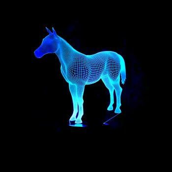 Jaunu Dzīvnieku, Zirgu 3d Nightlight 7 Krāsains Touch Remote Usb Dāvanas, 3d Gaismas Ķermeņi, Usb Led Luminaria De Mesa Galda Lampa