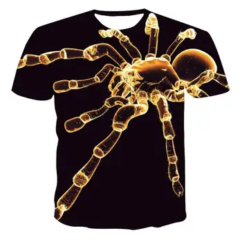 Jaunu apaļu kakla T-krekls vīriešu augstas kvalitātes vīriešu un sieviešu T-krekls ar īsām piedurknēm zvaigžņu spider 3D drukāšanas modes skaists vīriešu