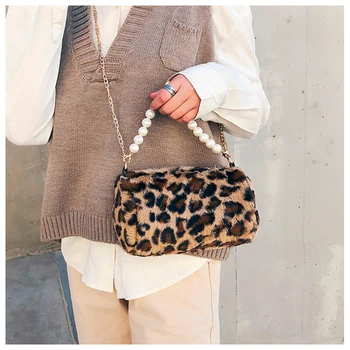 Jom Tokoy Mazo Sieviešu Soma, Modes Rokassomu, Leopards drukāt Mini Plīša Pleca Soma Sieviešu Messenger Bag 2019 Jaunu Pārdošanas 2204