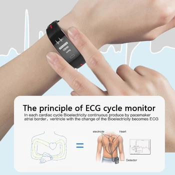 KAIHAI h66 veselības aproce ppg ekg smart aproce skatīties joslā, asinsspiediens, sirds ritma monitors fitnesa aktivitātes tracker gps