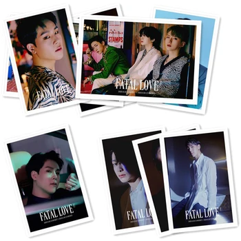 KPOP MONSTA X 3 Albumu LIKTENĪGA MĪLESTĪBA Polaroid Foto Lomo Karti K-pop MONSTA X Ventilators Kolekcija Dāvanu Metāla Kastē Kartes 40Pcs/Kaste