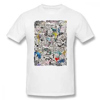 Kamasutra PATĪK Doodle T-Krekls Vīriešiem Drukāt Procentiem Kokvilnas T Krekli Smieklīgi Tee Vīriešu Krekls ar Īsām Piedurknēm Awesome Gadījuma T Krekls