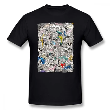 Kamasutra PATĪK Doodle T-Krekls Vīriešiem Drukāt Procentiem Kokvilnas T Krekli Smieklīgi Tee Vīriešu Krekls ar Īsām Piedurknēm Awesome Gadījuma T Krekls