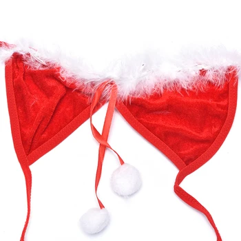 Karstā Sieviešu Māšele Milzīgais Acs Sexy Santa Apģērbs, Apakšveļa Cosplay Ziemassvētku Kostīms Erotiska Uzstādīt Strapless Bra Bikini Komplekts Apakšveļu