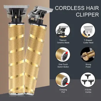 Kemei KM-T9 Clipper HairTrimmer Uzlādējamais Bezvadu Vīriešiem Bārdas Trimmeris 0mm Baldheaded Hair Clipper Griešanas Mašīna