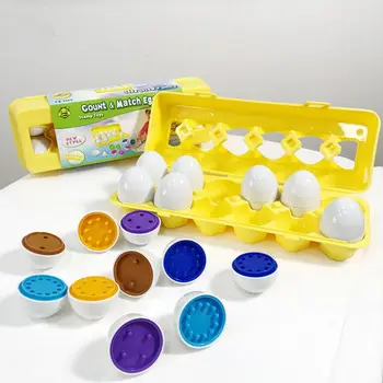 Kidzlane Krāsu Saskaņošanas Olu Set - Toddler Rotaļlietas - Izglītības Krāsu & Numuru Atpazīšanas Prasmes Mācību Rotaļlieta - Lieldienu Olas