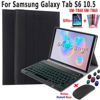 Klaviatūras apgaismojums Gadījumā, ja, izmantojot Bluetooth Peli, Lai Samsung Galaxy Tab S6 Lite 10.4 S4 S6 S5e S7 10.5 P610 P615 T860 T830 T835 T720