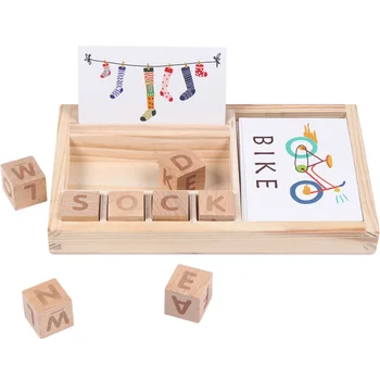 Koka Rotaļlieta Puzzle Pareizrakstības Vārdus Spēli Bērni Agri Izglītības-iem Bērniem Mācību Koka s Montessori Izglītības