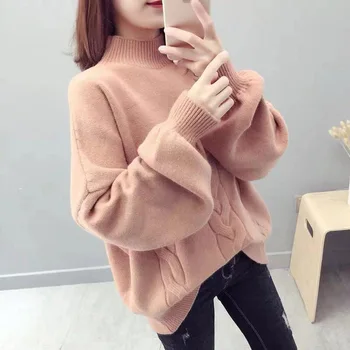 Krāsa 2019 Sieviešu GRAY22 vienkrāsainu V-veida kakla džemperis Eiropā un Amerikā zaudēt liela izmēra džemperis GRAY22