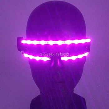 Krāsains LED Brilles Lēti iedegties Rave DJ Spilgti Kostīms Puse Glāzes Gaismas Rave Nakts Brilles Apdare