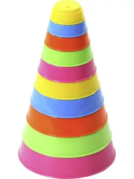 Krāsu & Forma Polesie Izklaides Piramīda (10 elements. rotaļlietas, bērnu izglītības bērniem spēle par zēnu un meiteņu mācīšanās un izglītības smalko motoriku, KRĀSU un FORMAS