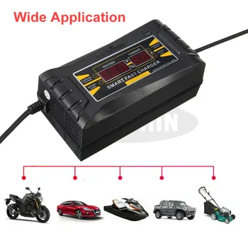 LCD Displejs Auto Motocikla Akumulatoru Lādētājs ES/ASV Ātrās Uzlādes 12V 6A Smart Svina skābes Akumulatoru Pilnībā Automātiski, Automašīnas Akumulators, Lādētājs