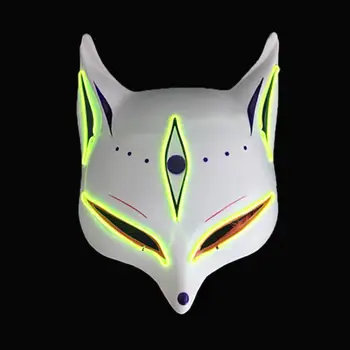 LED Maskas Skropstu tušas LED Spīd Fox Masku Halloween Puse, Karnevāla Maskas, Masku Maskas Iespiesti Masker Nakts Spoku Deju Šovs Aksesuāri