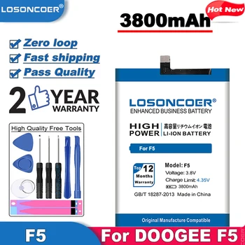 LOSONCOER 3800mAh par Doogee F5 Litija-jonu polimēru akumulatora +Dāvana, instrumenti,