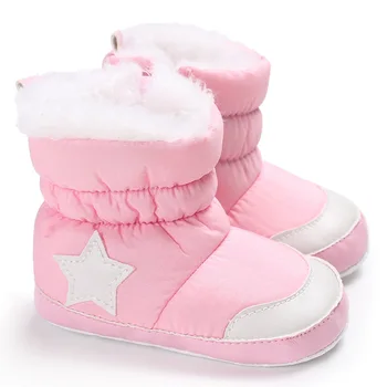 Labākā pārdošanas ziemas bērnu augstas palīdzēt silti sniega zābaki, pieci norādīja zvaigzne stils neslīdoša baby toddler kurpes