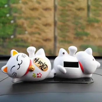 Laimīgs Kaķis Guļ Slinks Kaķis Saules Auto Dekorēšana, Auto Interjera Cute Automašīnas Displeja Apdares Auto Piederumi