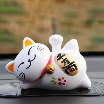 Laimīgs Kaķis Guļ Slinks Kaķis Saules Auto Dekorēšana, Auto Interjera Cute Automašīnas Displeja Apdares Auto Piederumi