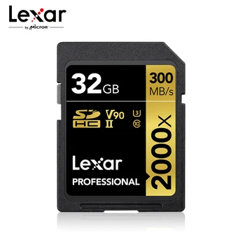 Lexar Professional SD kartes 2000x 300Mb/s lielu Ātrumu, SDHC SDXC 32GB 64GB, 128GB UHS-II pakāpes U3 Atmiņas Kartes 4K Full HD Video Kameru