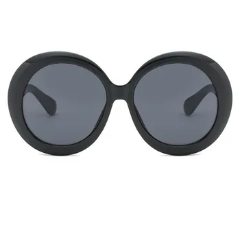 Liels rāmis Retro vintage Tendence ovāls melns Apaļš Lielgabarīta Saulesbrilles Sieviešu Luksusa Zīmolu, Dizaineru, saules brilles sieviešu modes