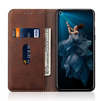 Luksusa Retro Slim Ādas Pārsegu, Lai Huawei Honor 20 20S Gadījumā Seifa Kartes Stāvēt Magnētisko Grāmatas Vāka Par Godu 20 Pro Gadījumā