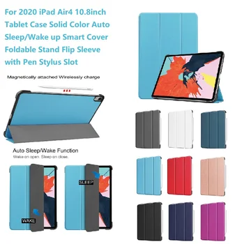 Līdz 2020. gadam iPad Air4 10.8 collu Tablete Gadījumā Auto Sleep/Wake up Smart Cover Salokāms Stends Flip Piedurknes ar Pen Irbuli Slots