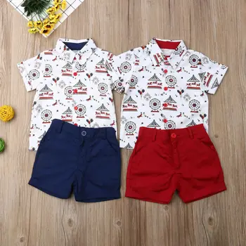MUMS Toddler Jaundzimušajiem Bērniem, Bērnu Zēniem 1Y-6Y, Drēbes, T-krekls Topi+Šorti Bikses Tērpiem Komplekts