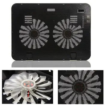 Metāla Paneli, Dual Fan Notebook Cooler Portatīvo datoru Dzesēšanas Spilventiņu Slim Kandidēt 15.6\