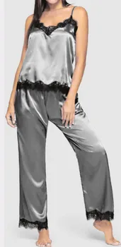 Modes Elegants Sieviešu, Dāmu Zīda Satīna Sleepwear Babydoll Sexy Apakšveļa Naktsveļu Ilgi, Pidžamas Komplekts Gadījuma