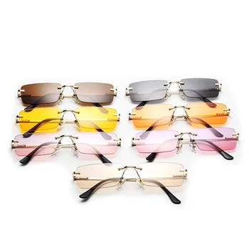 Modes Luksusa Square Sieviešu Saulesbrilles Zīmola Dizainere bez apmales Klasiskās Vīriešu Saules Brilles Dāmām Slīpums Lēcu Brilles UV400
