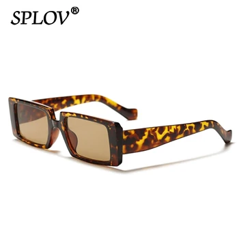 Modes Taisnstūra Saulesbrilles, Vīriešu, Sieviešu Retro Saules Brilles Super Foršs Vintage Toņos Melnā, Zaļā Eyewears Leopard