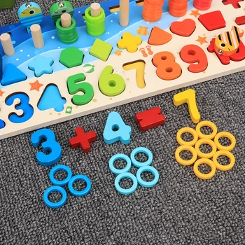 Montessori Bērnu Izglītības Koka Rotaļlietas Aizņemts Valdes Matemātikas Zvejas Pirmsskolas Koka Montessori Rotaļlietas Skaitīšanas Ģeometriskā Rotaļlietas