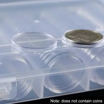 Monētas Storager Monētas Īpašnieks Kapsulas Traukā Ar Organiz Lodziņā Un Putas Starplikas Par Monētu Vākšanas Monētas Gadījumā 25mm Monētas #4O