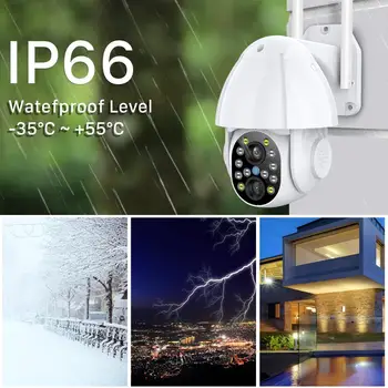 Mākonis 1080P Dual-Objektīva Bezvadu PTZ Kamera, Wifi, Auto Izsekošana, Āra Drošības Uzraudzības 2MP, 4X Zoom Color IS CCTV kameras IP Kameras