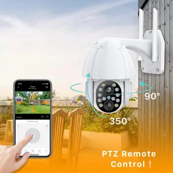 Mākonis 1080P Dual-Objektīva Bezvadu PTZ Kamera, Wifi, Auto Izsekošana, Āra Drošības Uzraudzības 2MP, 4X Zoom Color IS CCTV kameras IP Kameras