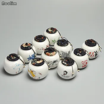 NOOLIM Roku Apgleznoti Keramikas Aizvākotās Kārbas Mazo Mini Portatīvo Ceļojumu Uzglabāšanas Tvertnes Tējas Caddy Virtuves Garšvielu Kārbiņu Pārtikas Konteiners