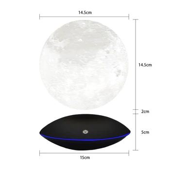Nakts Gaisma Magnētisko Levitating 13,5 CM 3D Mēness Lampas 360 Rotējoša Floating Touch Romantiska Dāvana Home Decoration Guļamistaba Galda