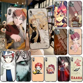 Naruto Gaara DIY Krāsotas Bling Telefonu Gadījumā Rūdīts Stikls iPhone 11 Pro XR XS MAX 8 X 7 6S 6 Plus SE 