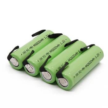 Ni-mh V 1.2 AA uzlādējamas baterijas 2600 mAh, nimh šūnu zaļā gadījumā ar metināšanas ieliktņi Philips elektrisko skuvekļu skuvekli toot