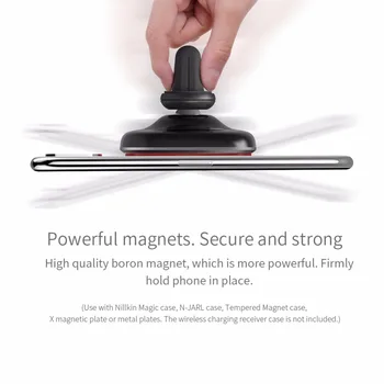 Nillkin Auto Magnētisko Qi Bezvadu Ātrās Uzlādes Turētājs Gaisa Vent Mount Spilventiņu Samsung S8 S9, Ņemiet vērā, 8 Lādētājs iPhone X 8 7 6S Plus
