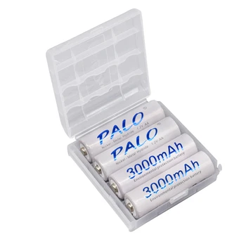 PALO 3000mAh Ni-MH AA Baterijas Self-gāzizlādes 1.2 V AA Uzlādējamas Baterijas, Iepriekš uzlādēts Akumulators+USB LCD Gudru Akumulatoru Lādētāju