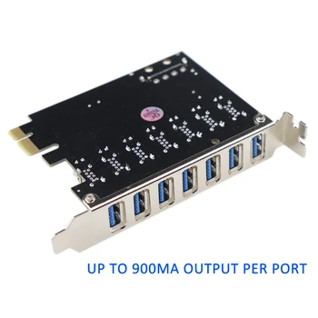 PCIe, lai USB 3.0 7-Port PCI Express Paplašināšanas Karti PCI-E USB3.0 centru ar Molex Barošanas Savienotājs Atbalsta UASP Windows 10,8.1,8,7,XP