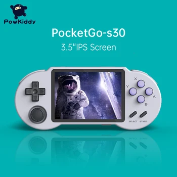 POWKIDDY Pocketgo S30 Retro Spēļu Konsoli A33 Čipu 3,5 Collu IPS Ekrāns 64GB Iepriekš Instalēta 8500 Spēles 3D Spēles PS1 DC MAME